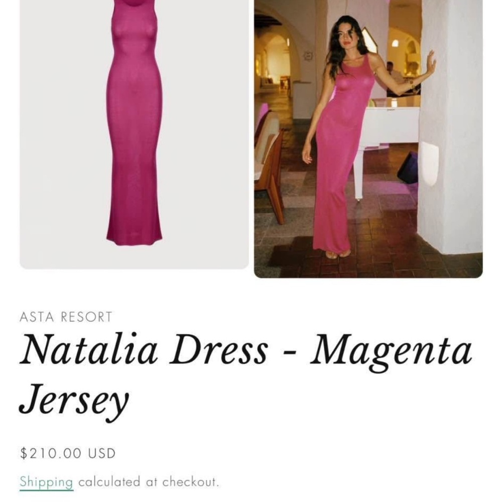 Asta Resort Magenta Natalia Dress